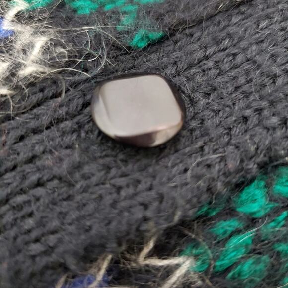 Vintage Le Moda Knitwear Hand Loomed Mohair Wool Blend Patterned Cardigan - Picture 7 of 10